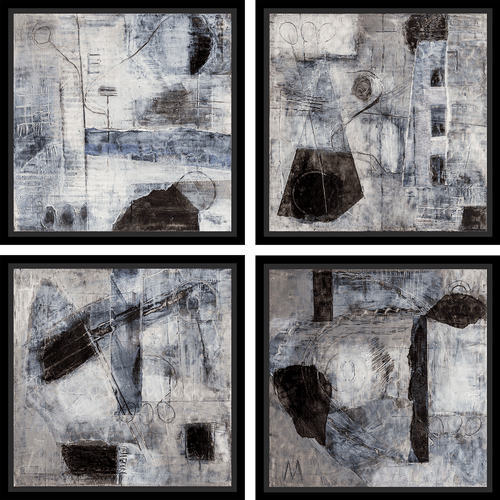 Give Me More (Tetratych) — Baron & Grafton Limited Edition musuem quality Contemporary Art Abstract Mixed Media Painting — Contemporary Art Abstract Mixed Media Painting. Entitled: Give Me More (Tetratych) by Maite Baron. Image description: Artwork