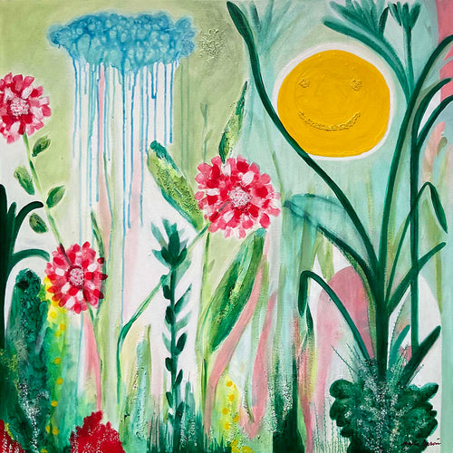 Happy Days — Baron & Grafton Limited Edition musuem quality Original Canvas Art Abstract Mixed Media Painting — Original Canvas Art Abstract Mixed Media Painting. Entitled: Happy Days by Maite Baron. Image description: Artwork