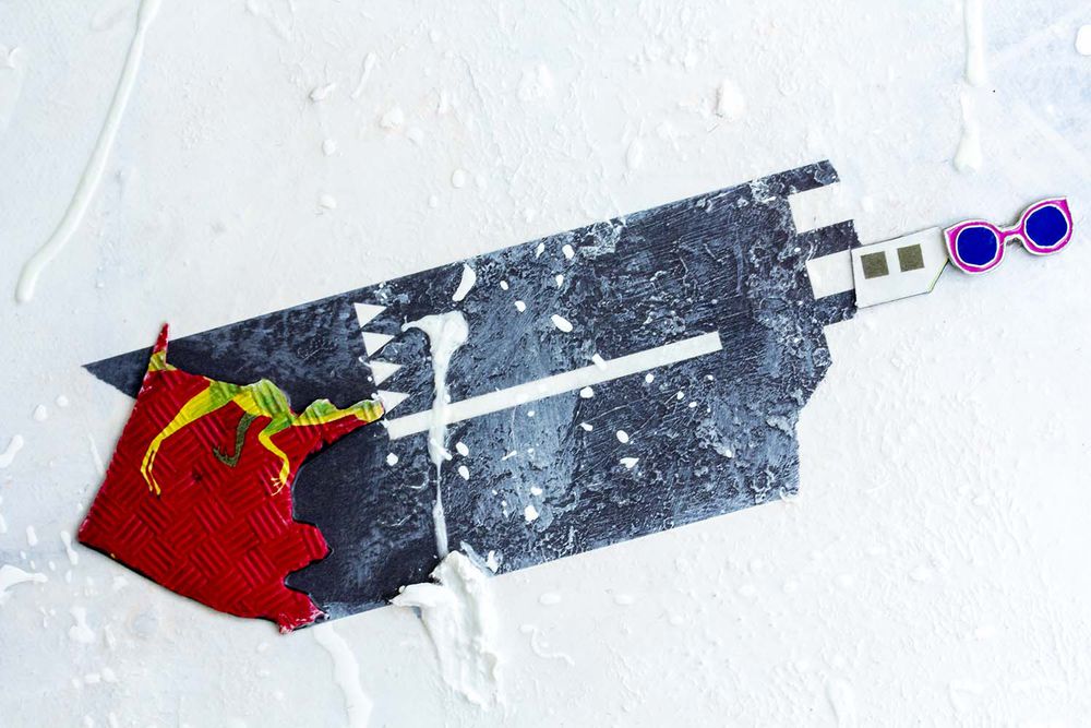 Original Canvas Art Abstract Mixed Media Painting. Entitled: Save Our Summers by Maite Baron. Image description: product example