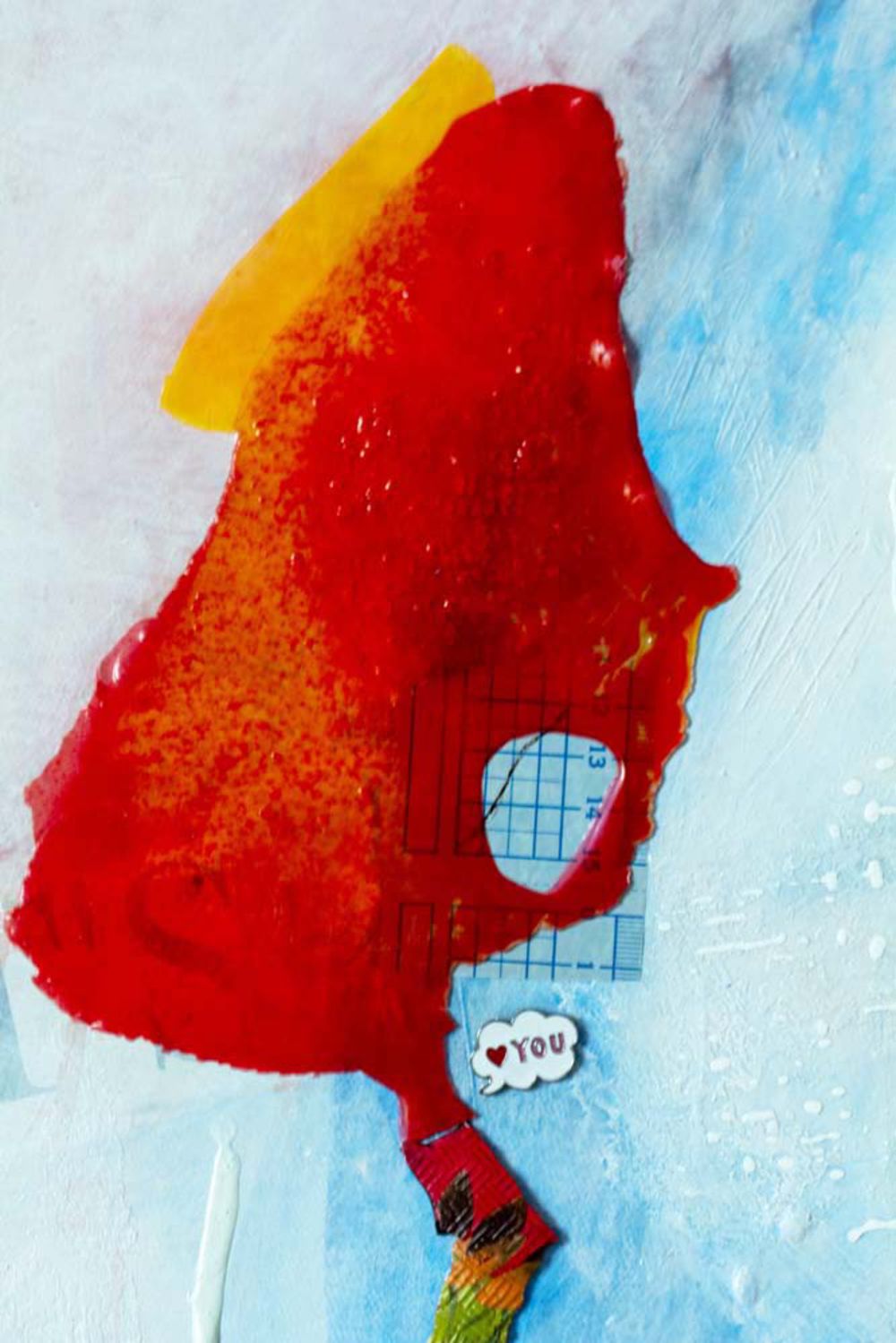 Original Canvas Art Abstract Mixed Media Painting. Entitled: Save Our Summers by Maite Baron. Image description: product example