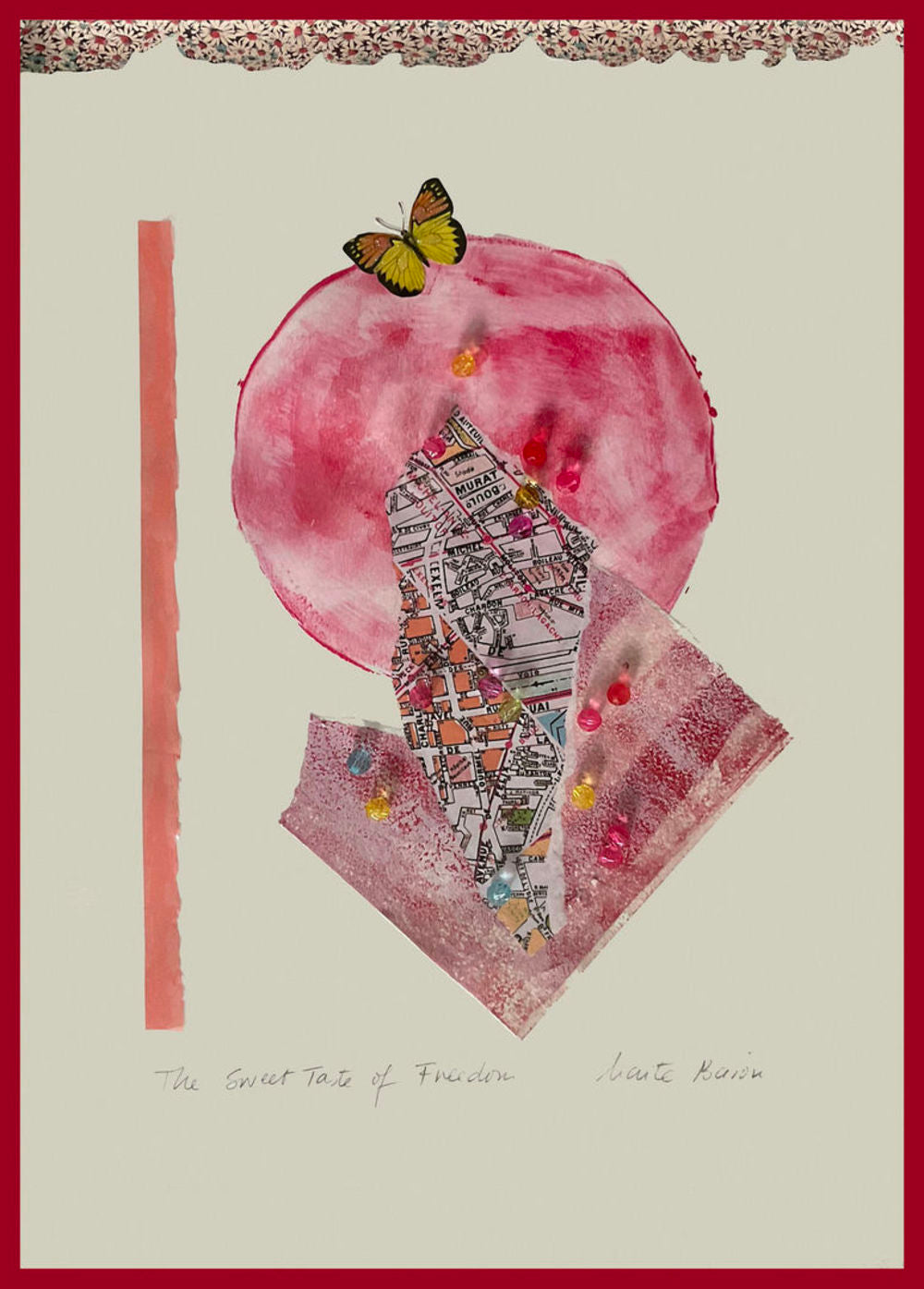 Contemporary Art Abstract Mixed Media Painting. Entitled: The Sweat Taste of Freedom by Maite Baron. Image description: product example