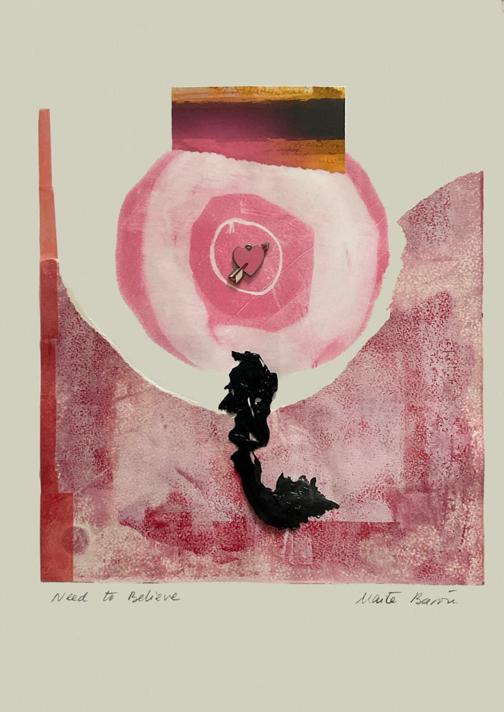 Contemporary Art Abstract Mixed Media Painting. Entitled: Need to Believe by Maite Baron. Image description: product example