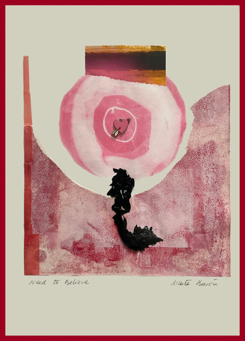 Contemporary Art Abstract Mixed Media Painting. Entitled: Need to Believe by Maite Baron. Image description: product example