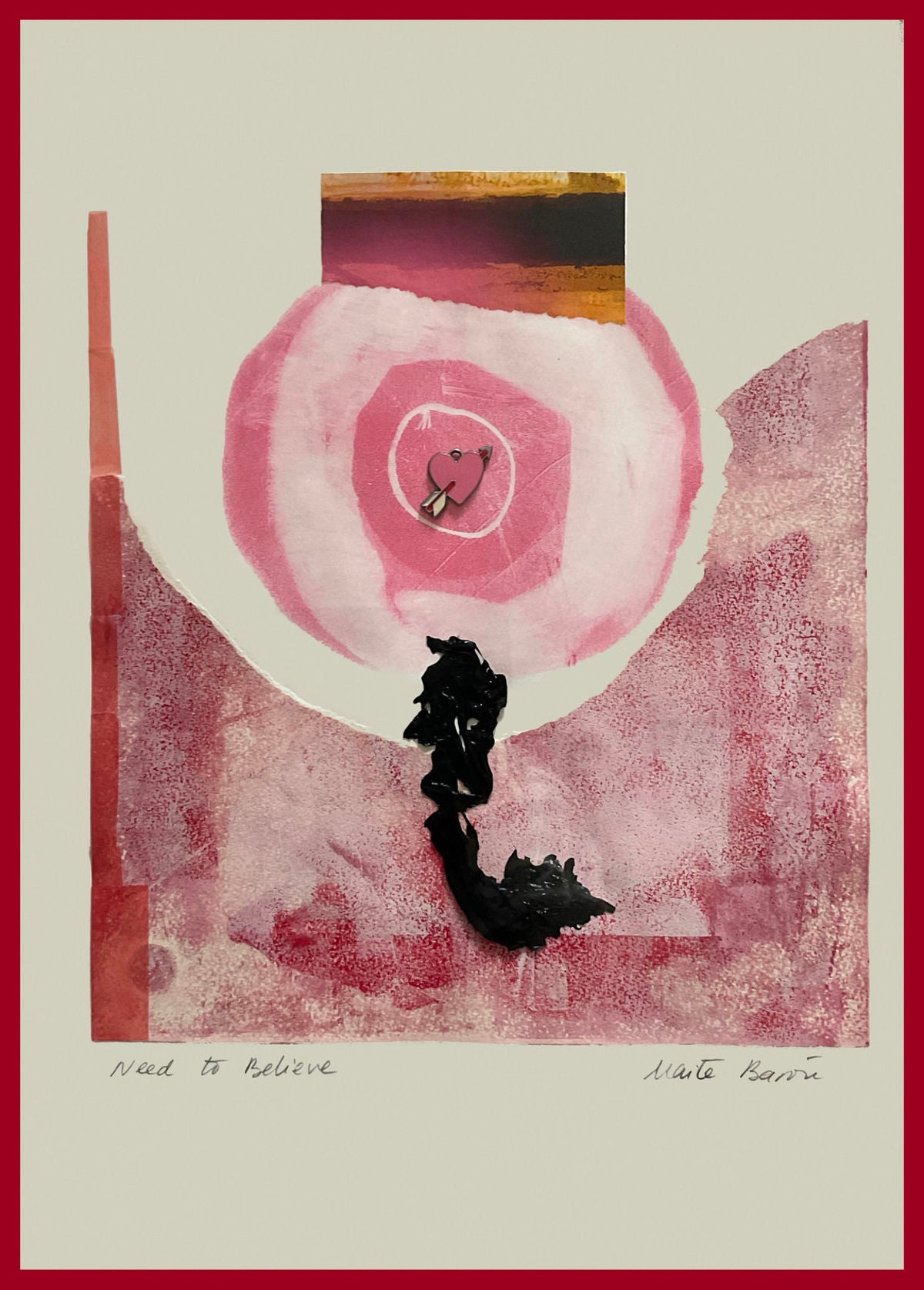 Contemporary Art Abstract Mixed Media Painting. Entitled: Need to Believe by Maite Baron. Image description: Artwork