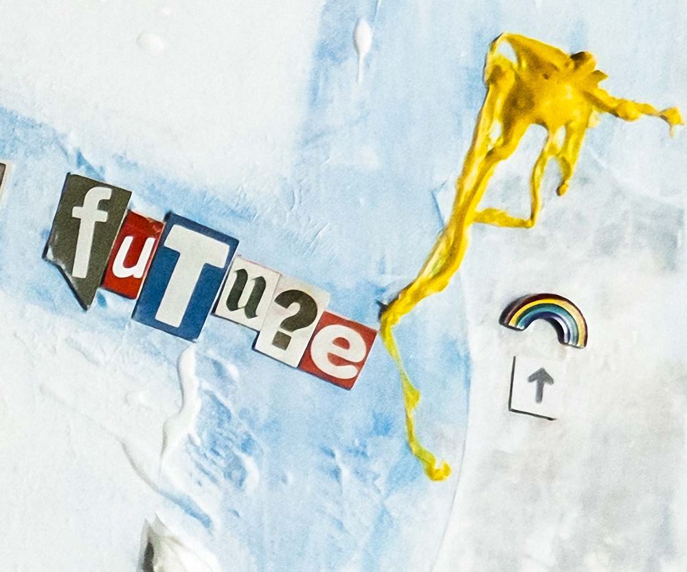 Original Canvas Art Abstract Mixed Media Painting. Entitled: For Our Future by Maite Baron. Image description: product example