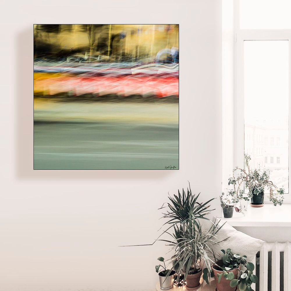 Limited Edition Abstract Photography. Entitled: Speeding Time by Keith Grafton. Image description: interior design product room mockup