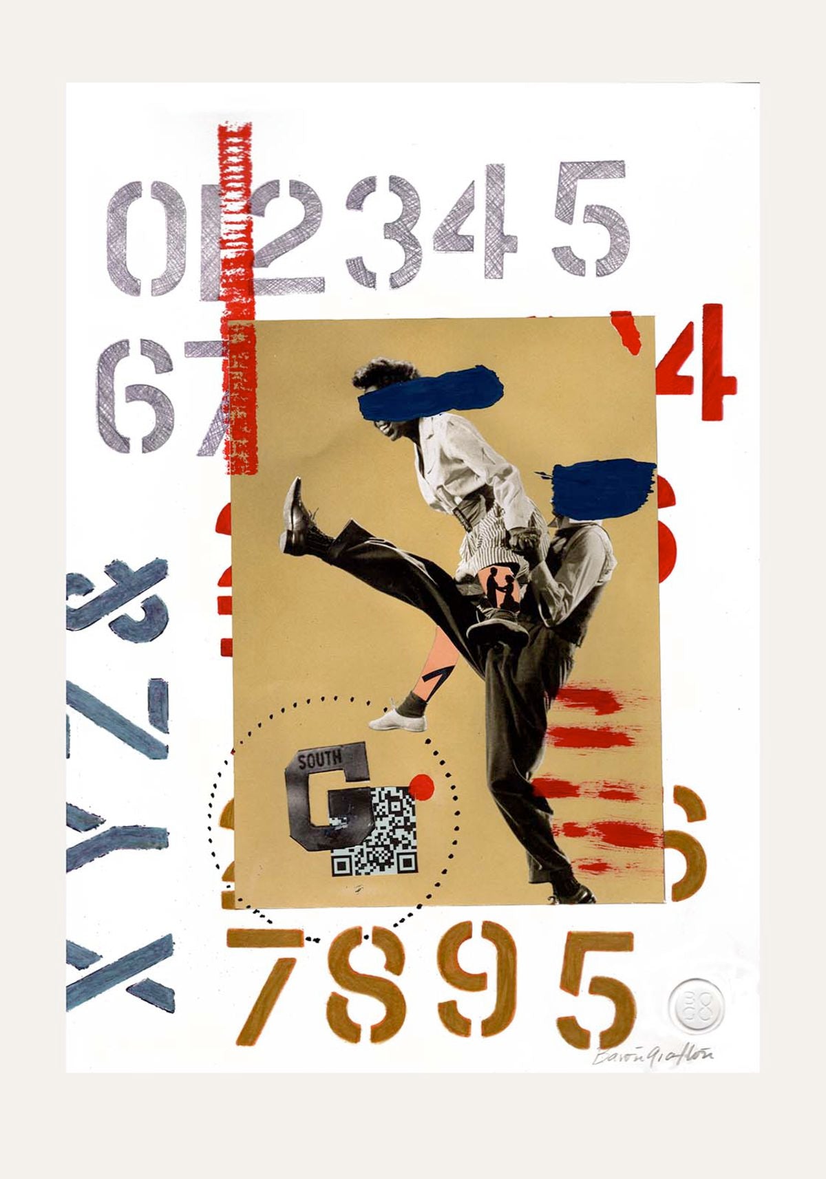 Contemporary Art Collage. Entitled: Going South by Baron Grafton. Image description: product example