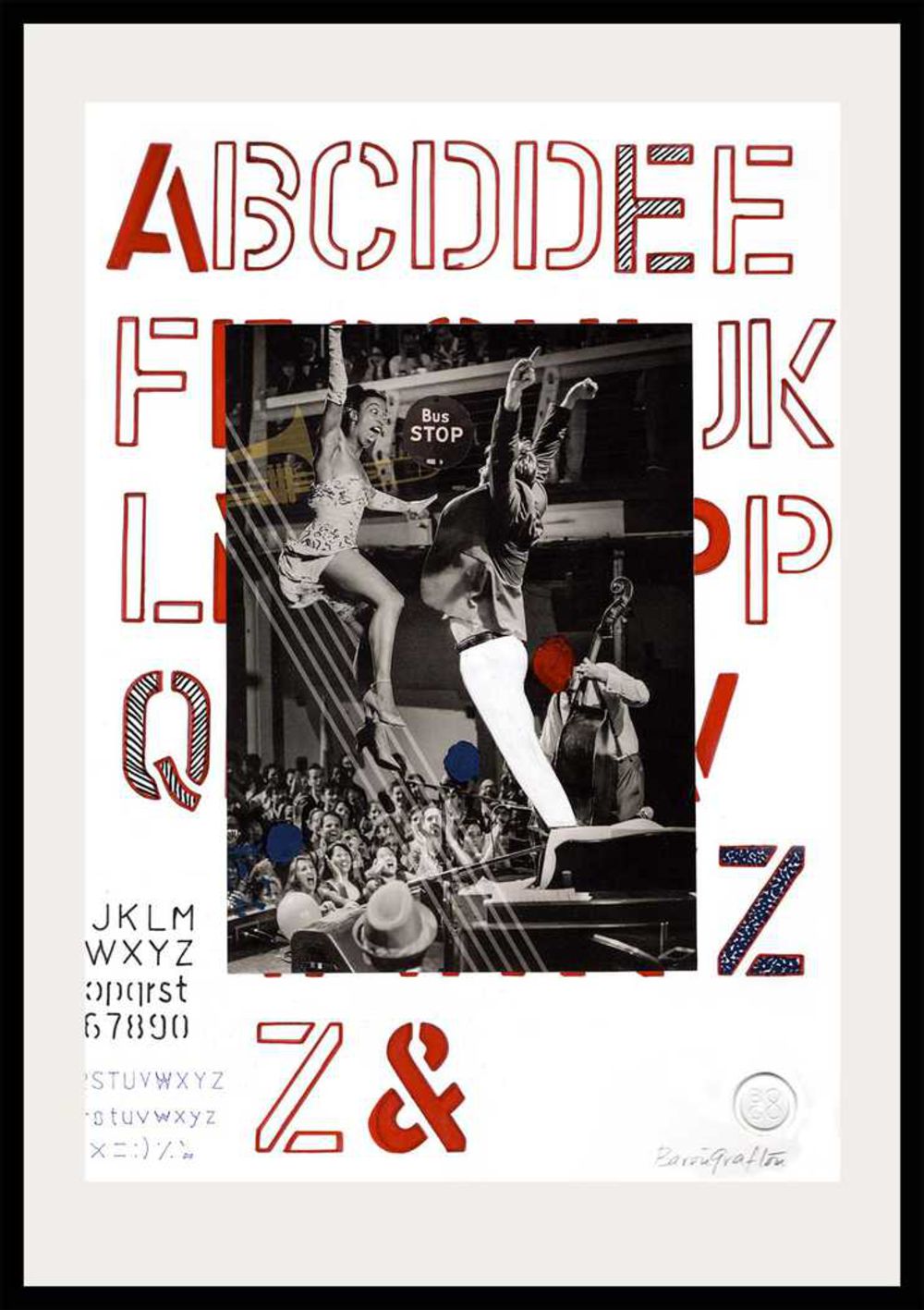 Contemporary Art Collage. Entitled: Bus Stop by Baron Grafton. Image description: product example