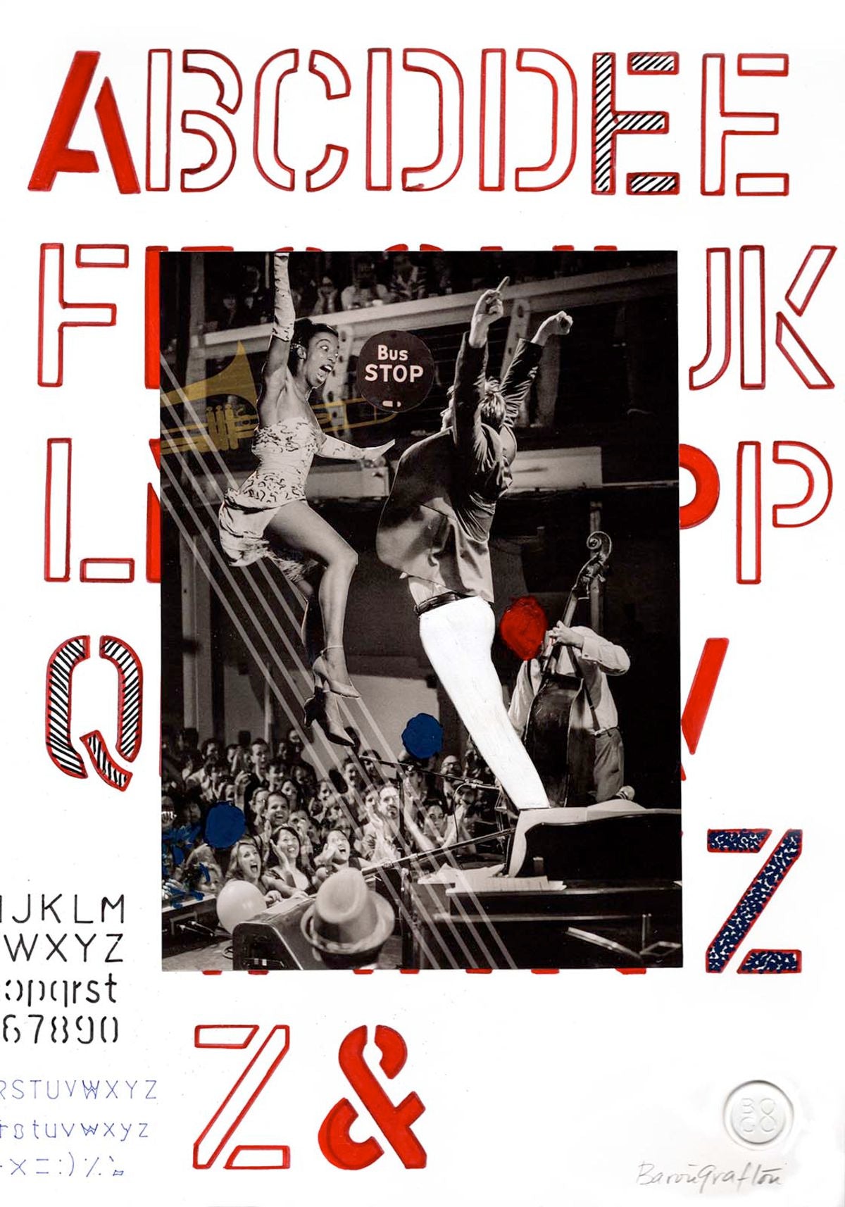 Contemporary Art Collage. Entitled: Bus Stop by Baron Grafton. Image description: Artwork