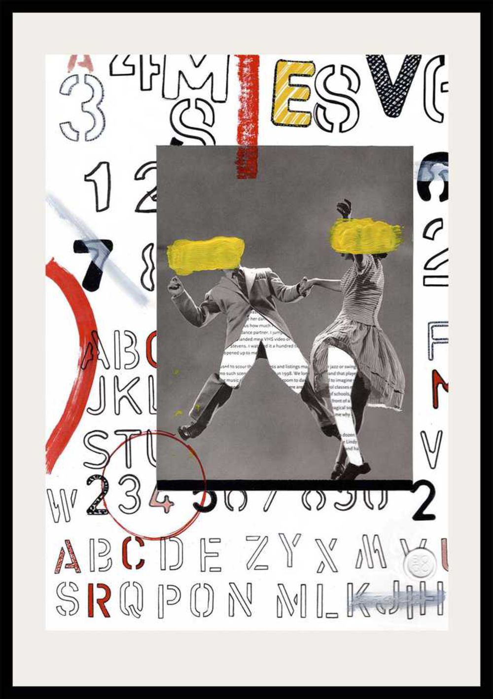 Contemporary Art Collage. Entitled: Swing Out by Baron Grafton. Image description: product example