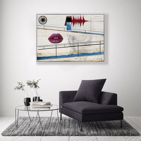 Digital Painting. Entitled: First Encounter by Keith Grafton. Image description: interior design product room mockup