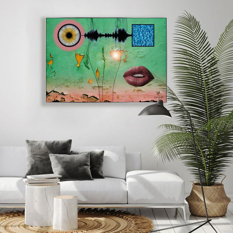 Digital Painting. Entitled: On The Edge by Keith Grafton. Image description: interior design product room mockup