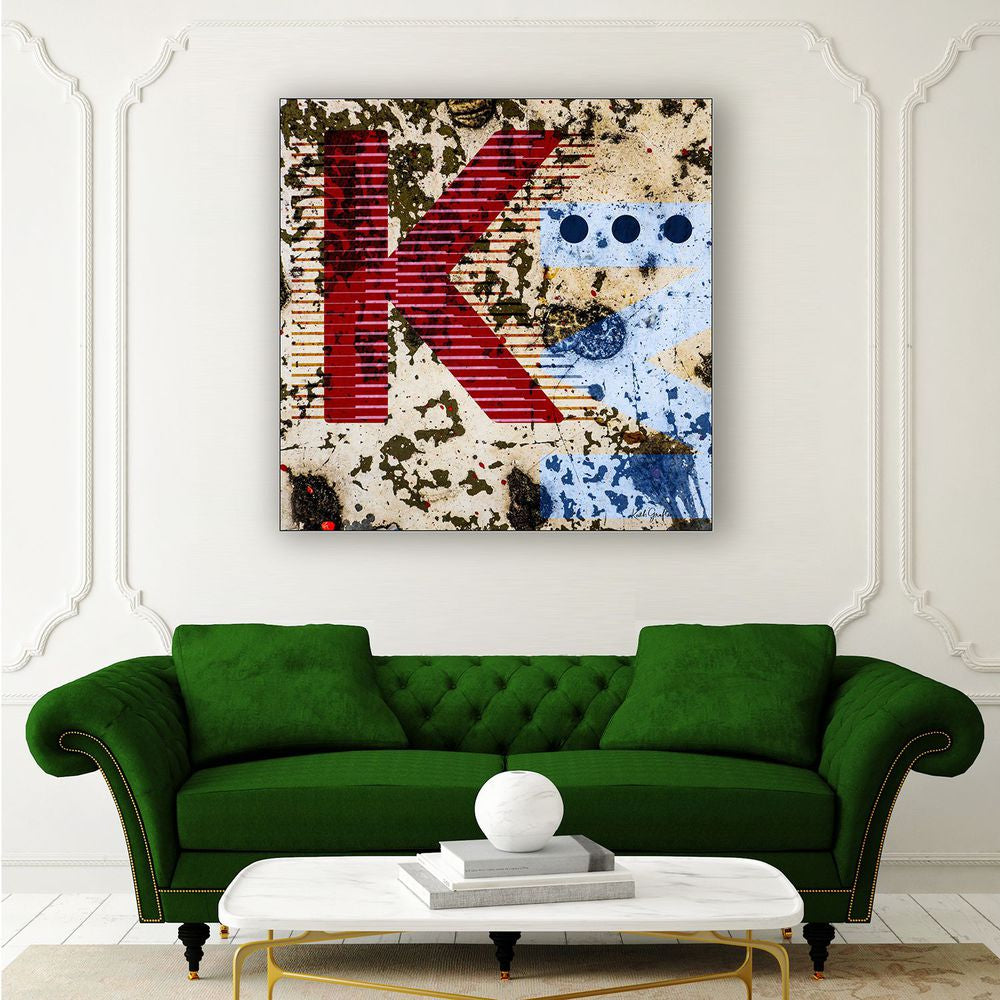 Abstract Digital Painting. Entitled: K Matters by Keith Grafton. Image description: interior design product room mockup