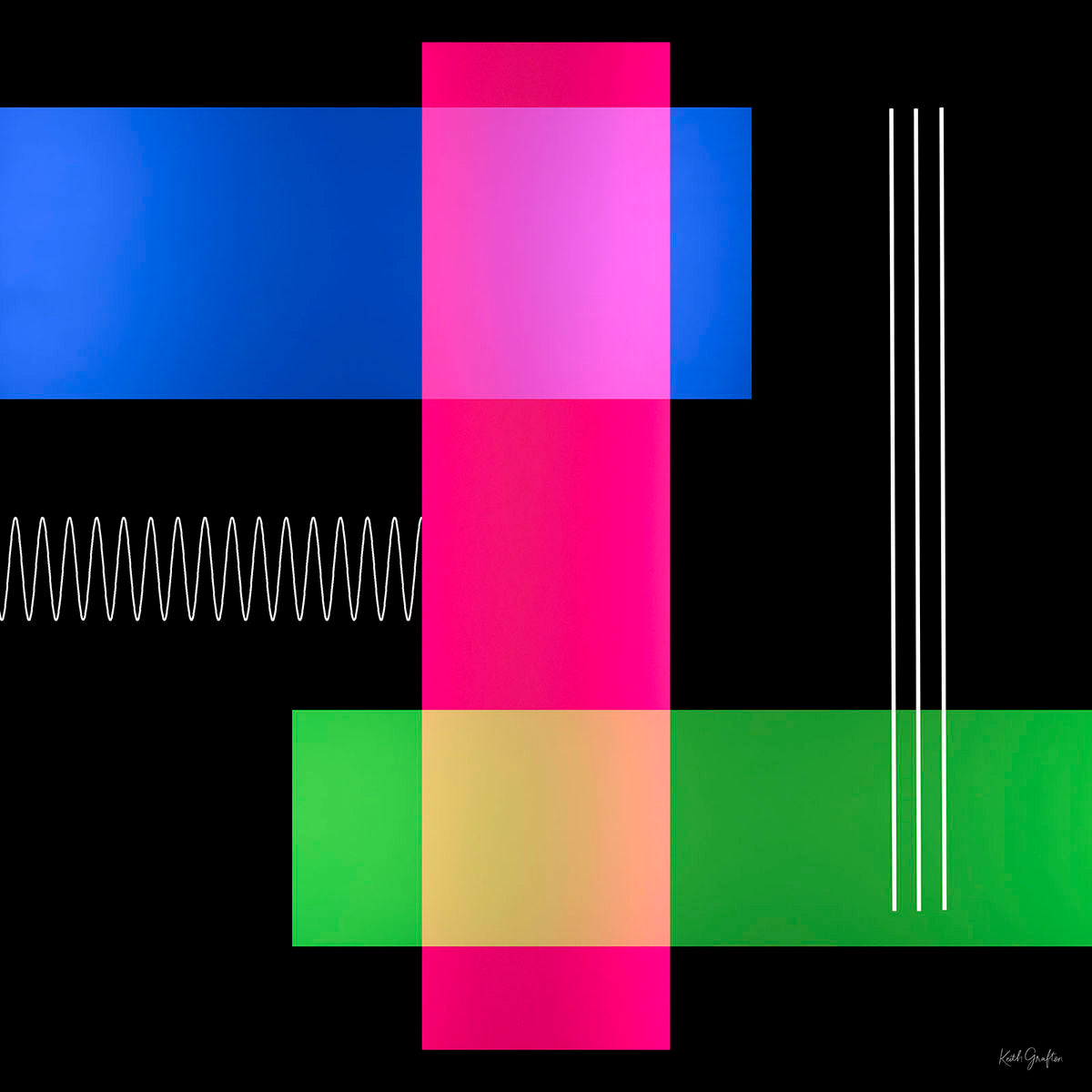 Limited Edition Abstract Photography. Entitled: Reflections Composition 1 by Keith Grafton. Image description: Artwork