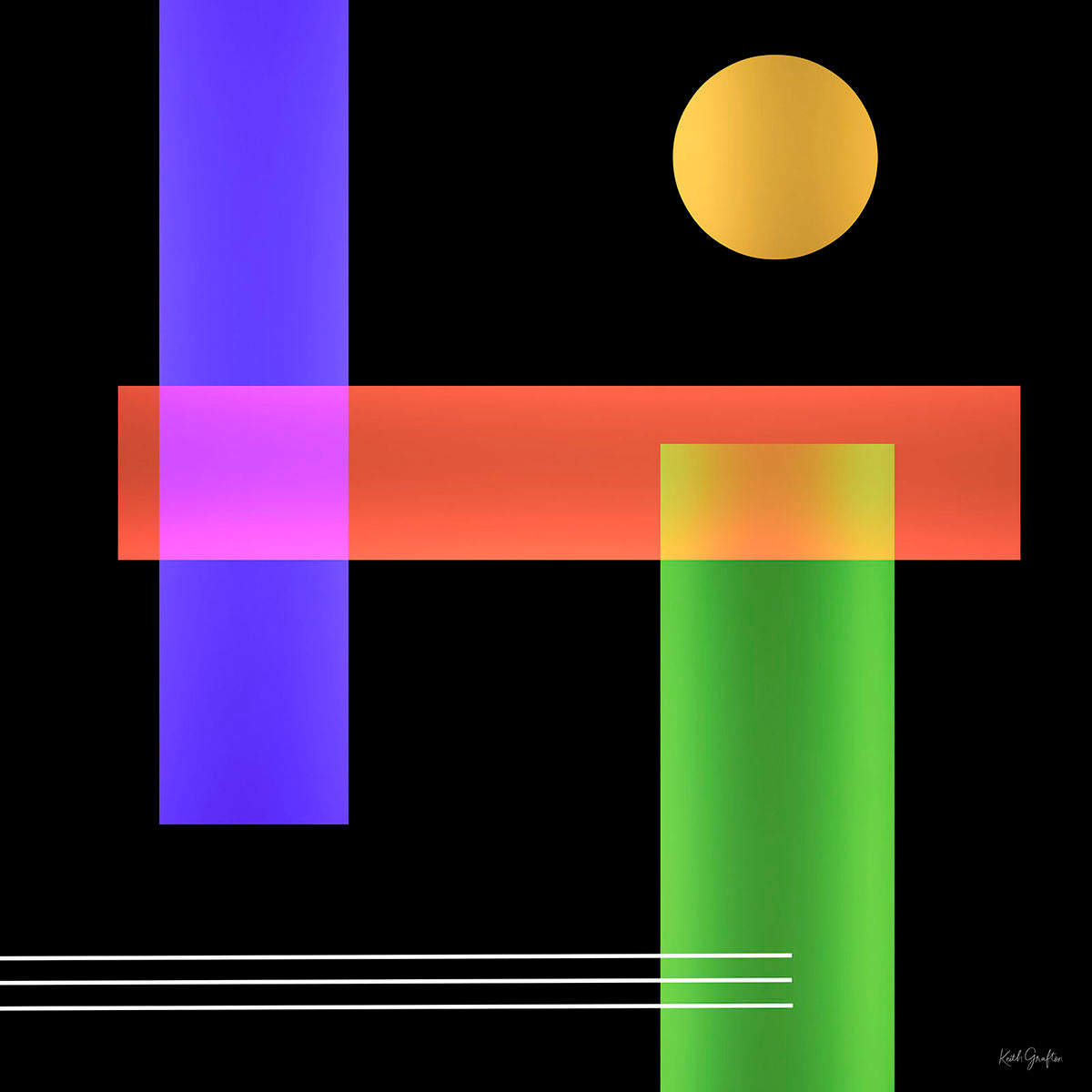 Limited Edition Abstract Photography. Entitled: Reflections Composition 2 by Keith Grafton. Image description: Artwork