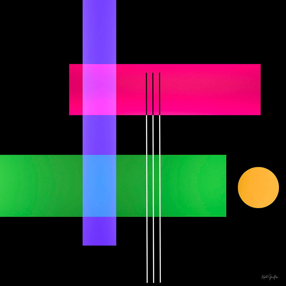 Limited Edition Abstract Photography. Entitled: Reflections Composition 4 by Keith Grafton. Image description: Artwork