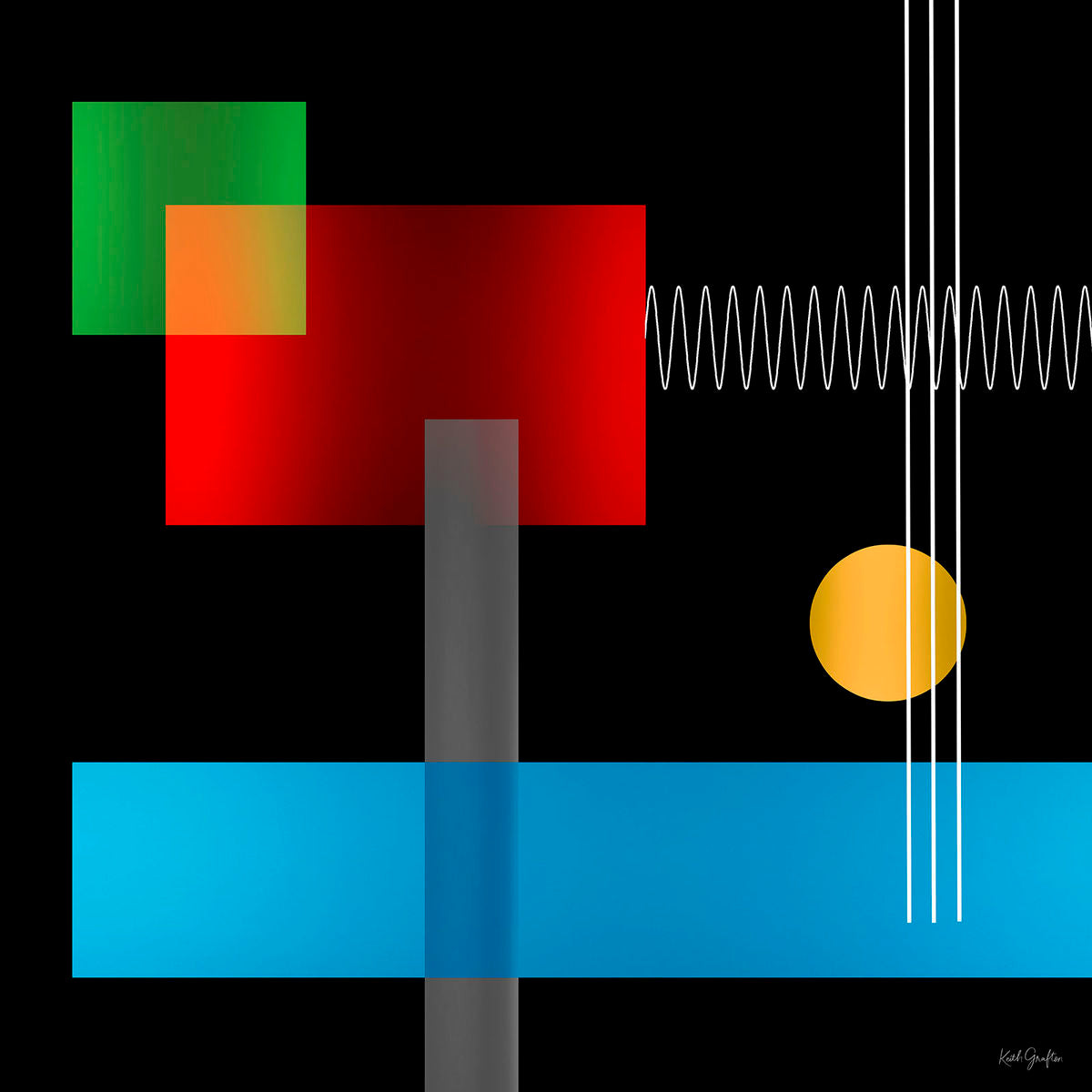 Limited Edition Abstract Photography. Entitled: Reflections Composition 6 by Keith Grafton. Image description: Artwork