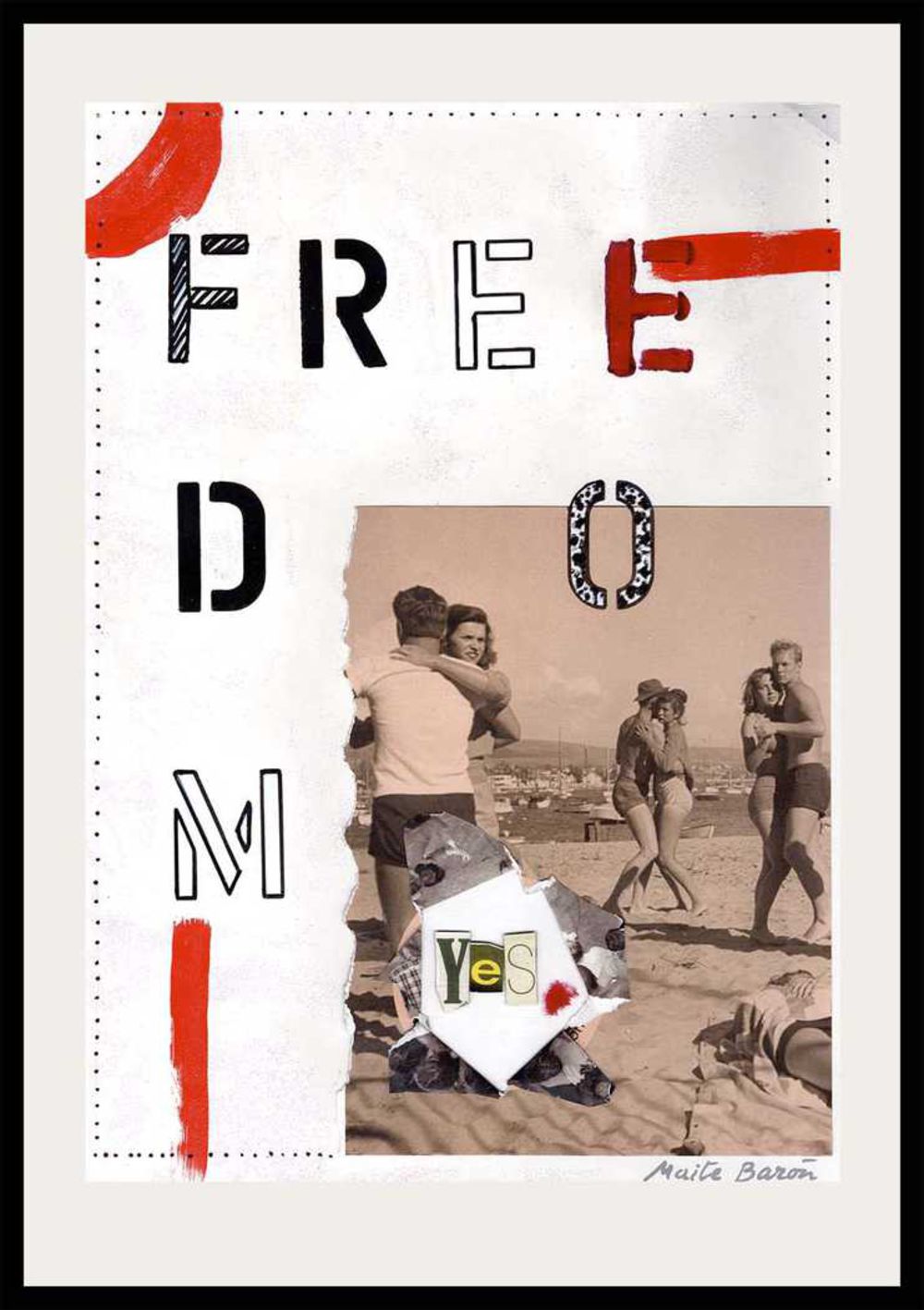 Contemporary Art Collage. Entitled: Freedom by Maite Baron. Image description: product example