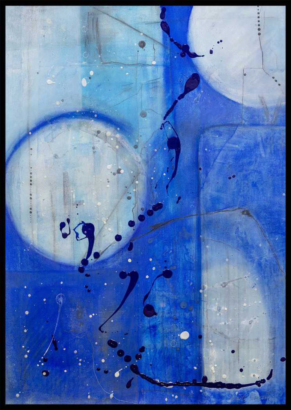 Contemporary Art Original Abstract Painting. Entitled: Blue Moon II by Maite Baron. Image description: product example