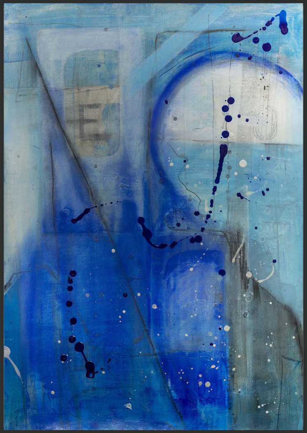 Contemporary Art Original Abstract Painting. Entitled: Blue Moon III by Maite Baron. Image description: product example