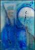 Contemporary Art Original Abstract Painting. Entitled: Blue Moon III by Maite Baron. Image description: product example