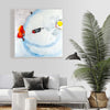 Original Canvas Art Abstract Mixed Media Painting. Entitled: Save Our Summers by Maite Baron. Image description: interior design product room mockup