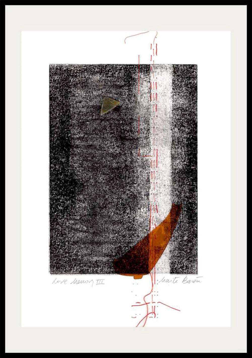 Abstract Mixed Media Print. Entitled: Love Memory I-IV (tetraptych) by Maite Baron. Image description: product example
