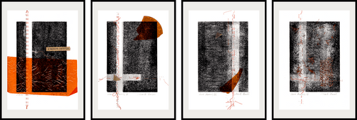 Love Memory I-IV (tetraptych) — Baron & Grafton Limited Edition musuem quality Abstract Mixed Media Print — Abstract Mixed Media Print. Entitled: Love Memory I-IV (tetraptych) by Maite Baron. Image description: Artwork 