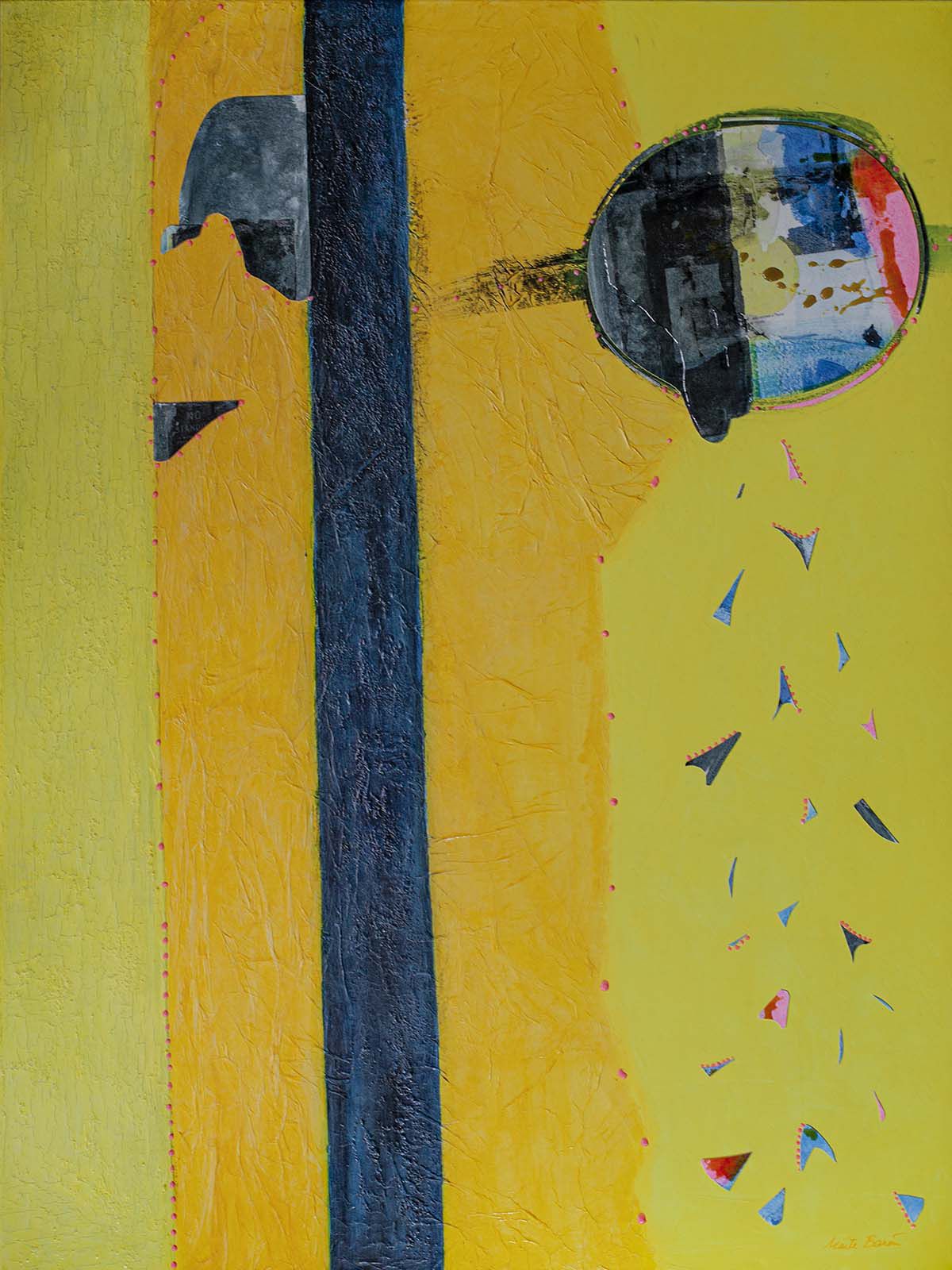 Original Canvas Art Abstract Mixed Media Painting. Entitled: Follow Your Dreams by Maite Baron. Image description: Artwork