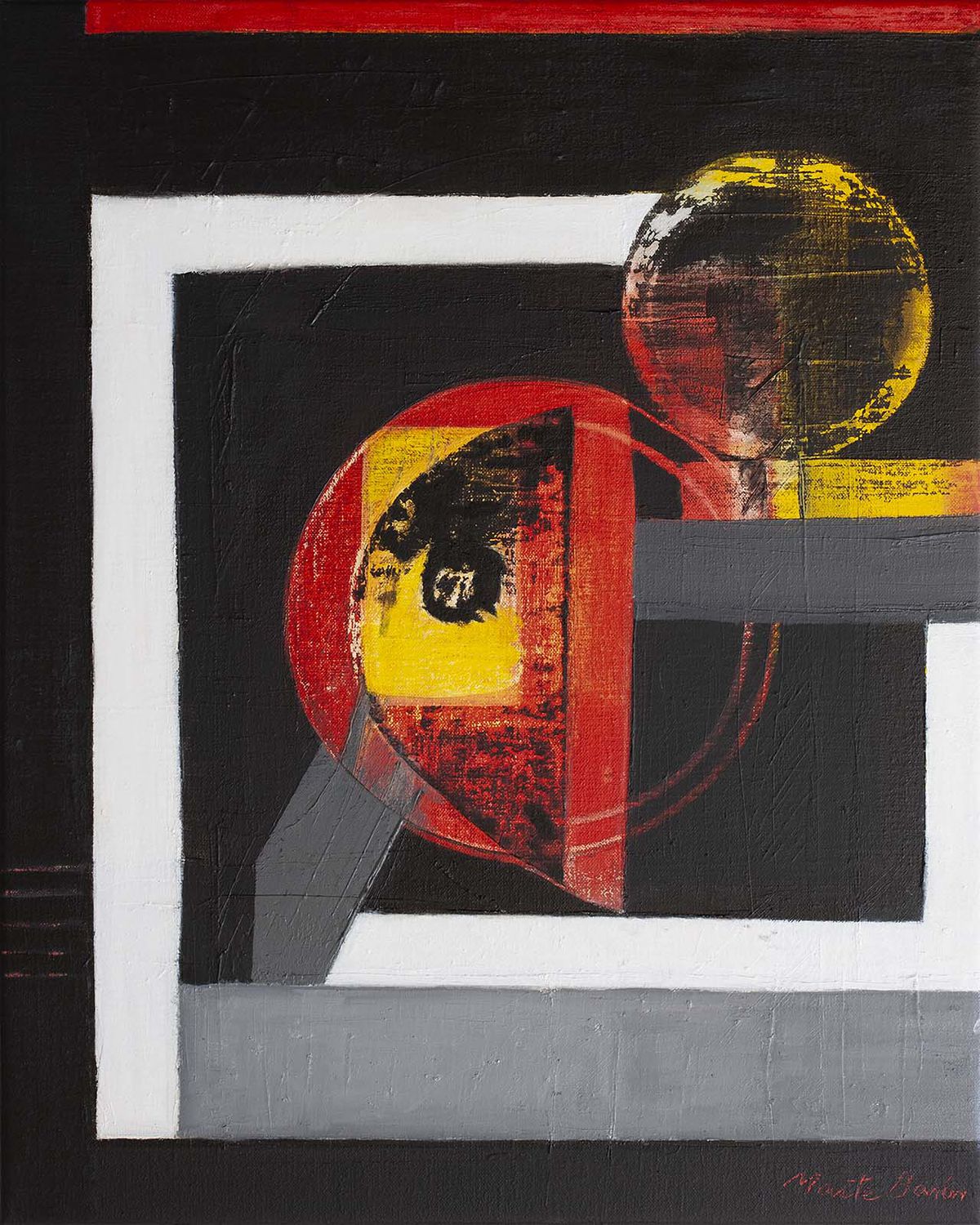 Original Canvas Art Abstract Mixed Media Painting. Entitled: From My Window II by Maite Baron. Image description: Artwork