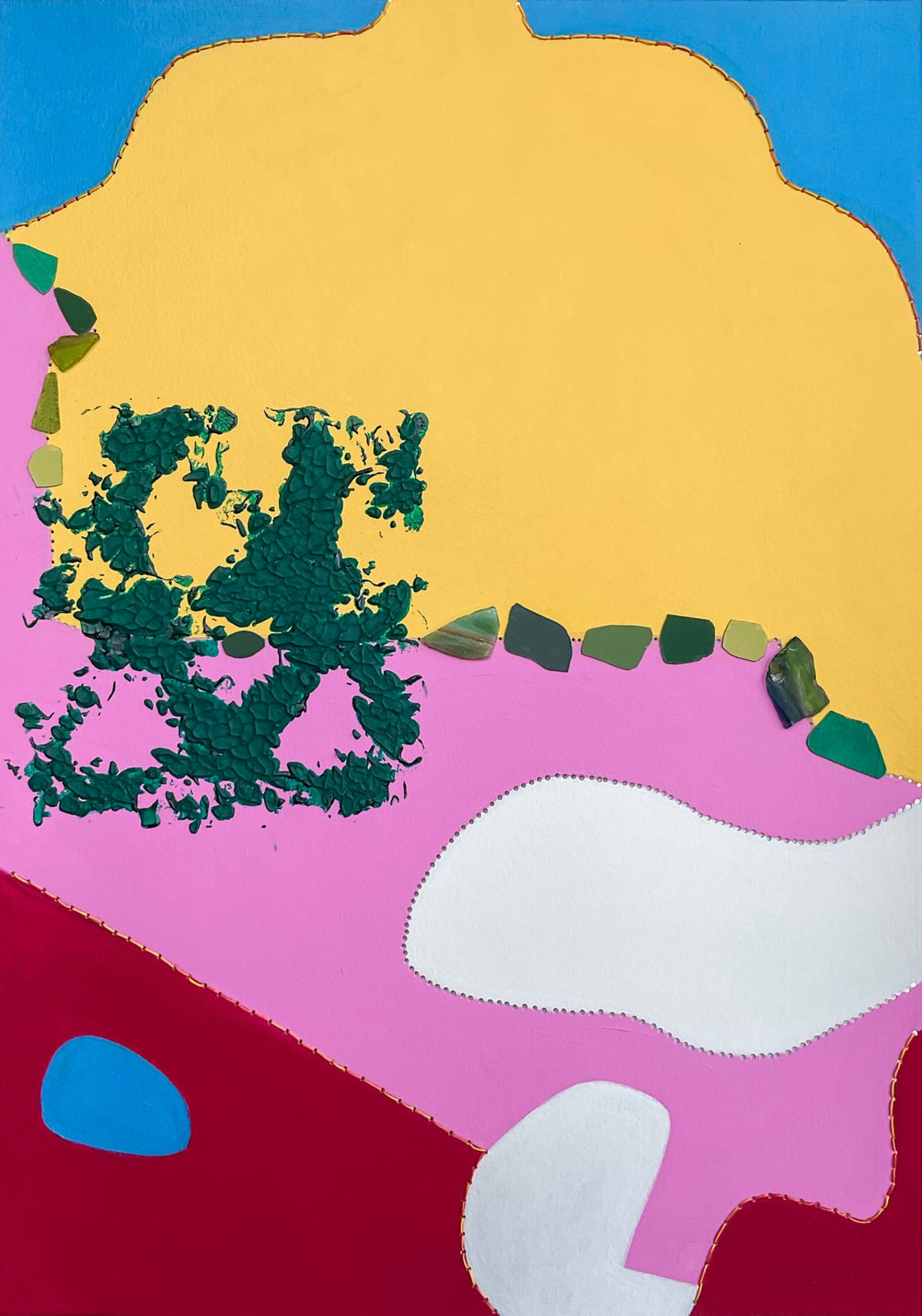 Contemporary Art Abstract Mixed Media Painting. Entitled: Hello Sunshine by Maite Baron. Image description: Artwork