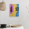 Contemporary Art Abstract Mixed Media Painting. Entitled: Marshmallows at the Beach by Maite Baron. Image description: interior design product room mockup