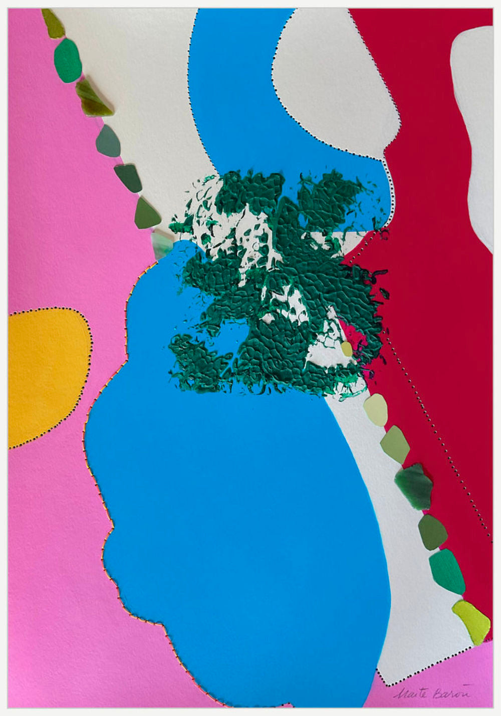 Contemporary Art Abstract Mixed Media Painting. Entitled: Glorious Gin Clear Sky by Maite Baron. Image description: product example