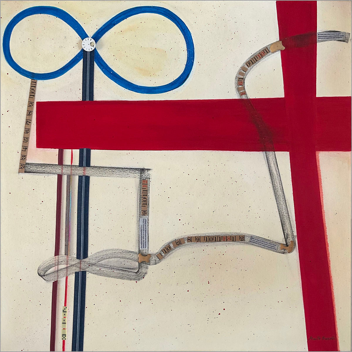 Original Canvas Art Abstract Mixed Media Painting. Entitled: Our Bodies Belong Entwined by Maite Baron. Image description: Artwork