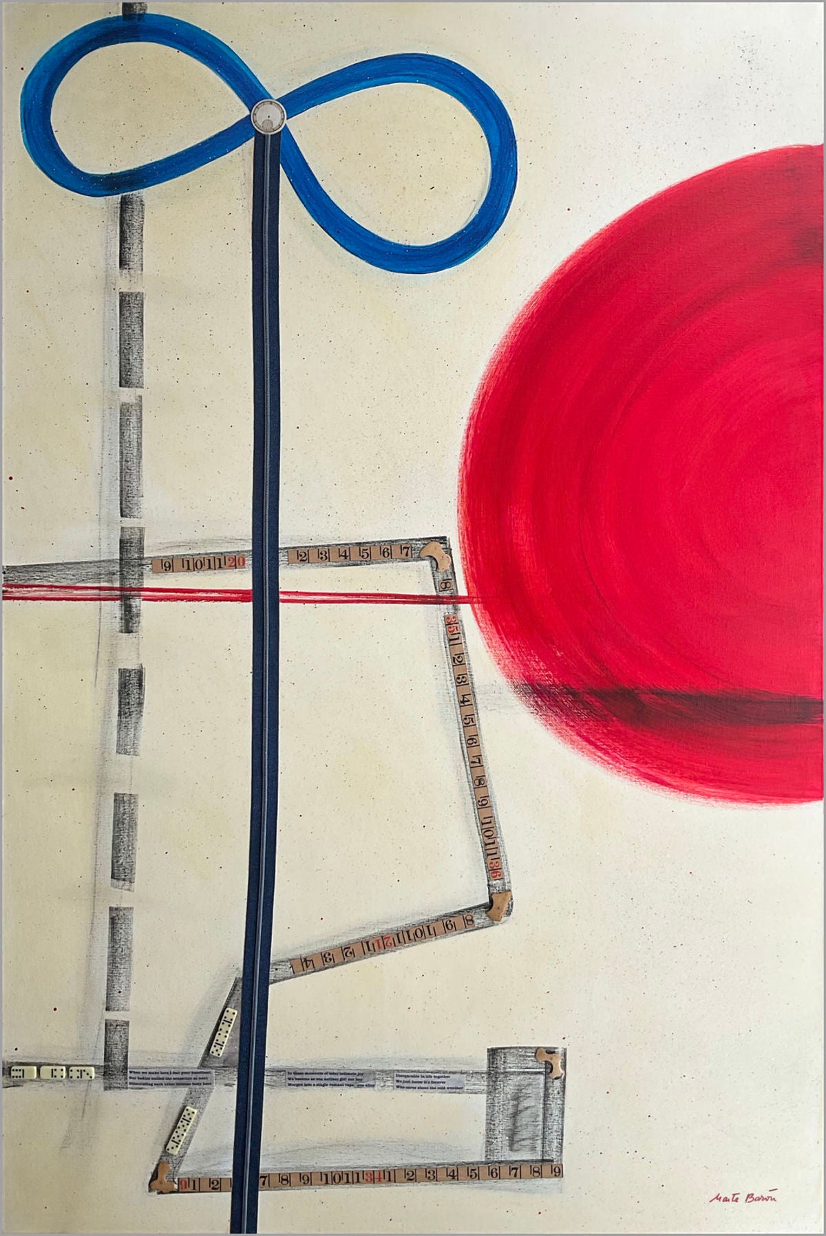 Original Canvas Art Abstract Mixed Media Painting. Entitled: We Just Know Its Forever by Maite Baron. Image description: Artwork