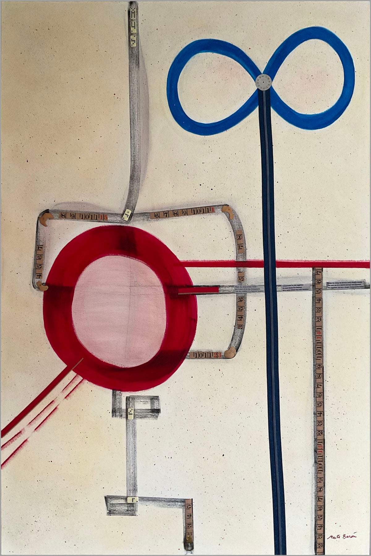 Original Canvas Art Abstract Mixed Media Painting. Entitled: Together We Are A Single Inseparable Being by Maite Baron. Image description: Artwork