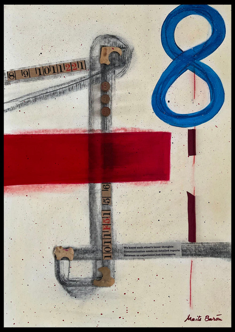 Original Abstract Painting on Paper. Entitled: Between us Experience Just Transport by Maite Baron. Image description: product example