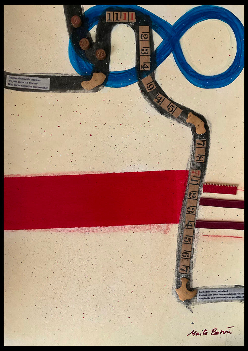 Original Abstract Painting on Paper. Entitled: Physically And Emotionally We Are Aligned by Maite Baron. Image description: product example