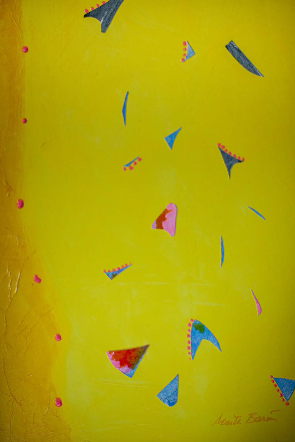 Original Canvas Art Abstract Mixed Media Painting. Entitled: Follow Your Dreams by Maite Baron. Image description: product example