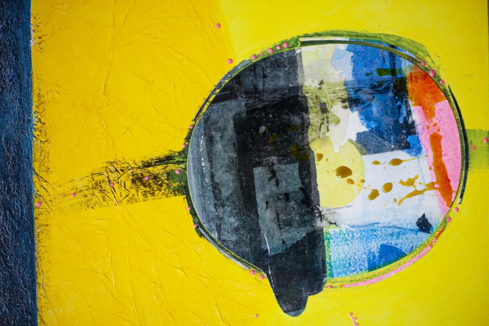 Original Canvas Art Abstract Mixed Media Painting. Entitled: Follow Your Dreams by Maite Baron. Image description: product example