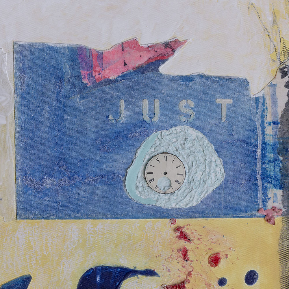 Original Canvas Art Abstract Mixed Media Painting. Entitled: Just Five Minutes More by Maite Baron. Image description: product example