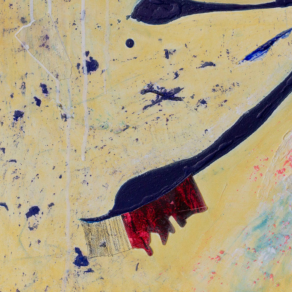 Original Canvas Art Abstract Mixed Media Painting. Entitled: Just Five Minutes More by Maite Baron. Image description: product example