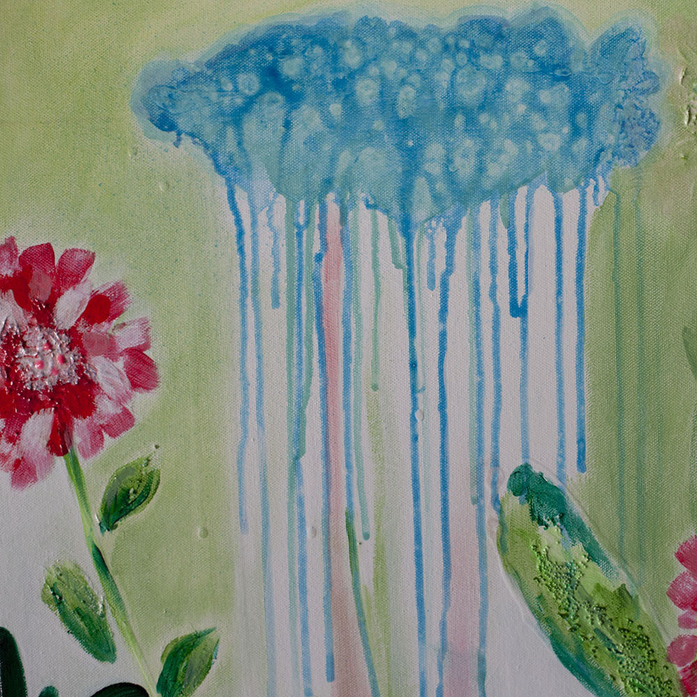 Original Canvas Art Abstract Mixed Media Painting. Entitled: Happy Days by Maite Baron. Image description: product example