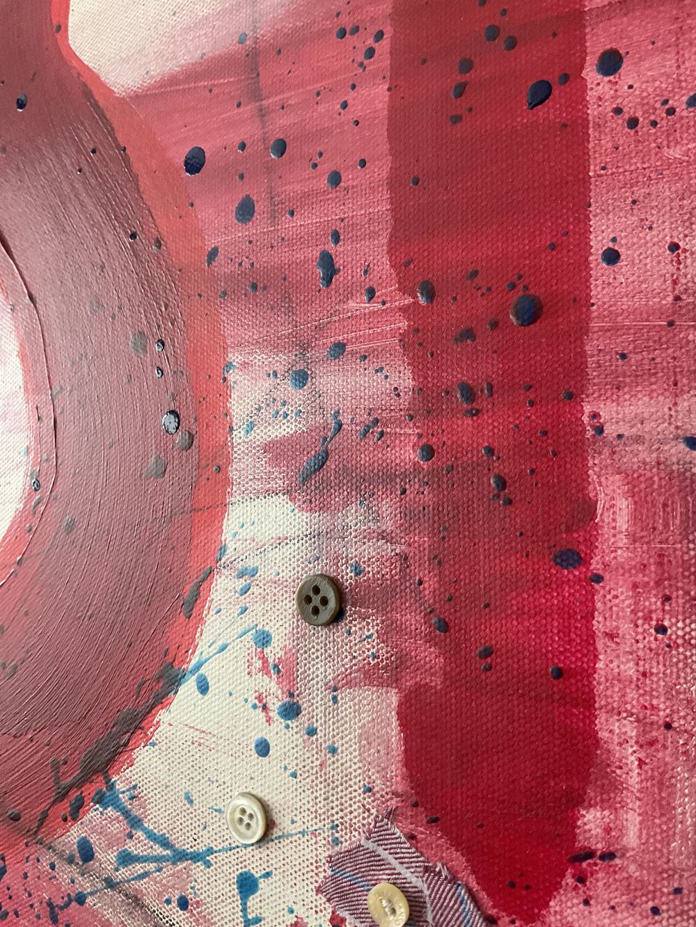 Original Canvas Art Abstract Mixed Media Painting. Entitled: Existing in a Different Dimensional Paradigm by Maite Baron. Image description: product example