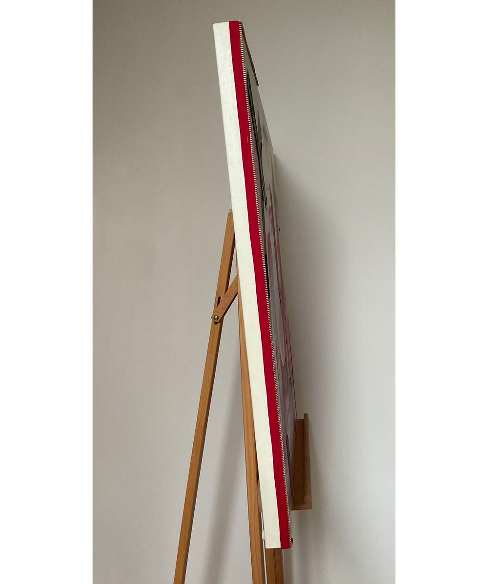 Original Canvas Art Abstract Mixed Media Painting. Entitled: Existing in a Different Dimensional Paradigm by Maite Baron. Image description: product example