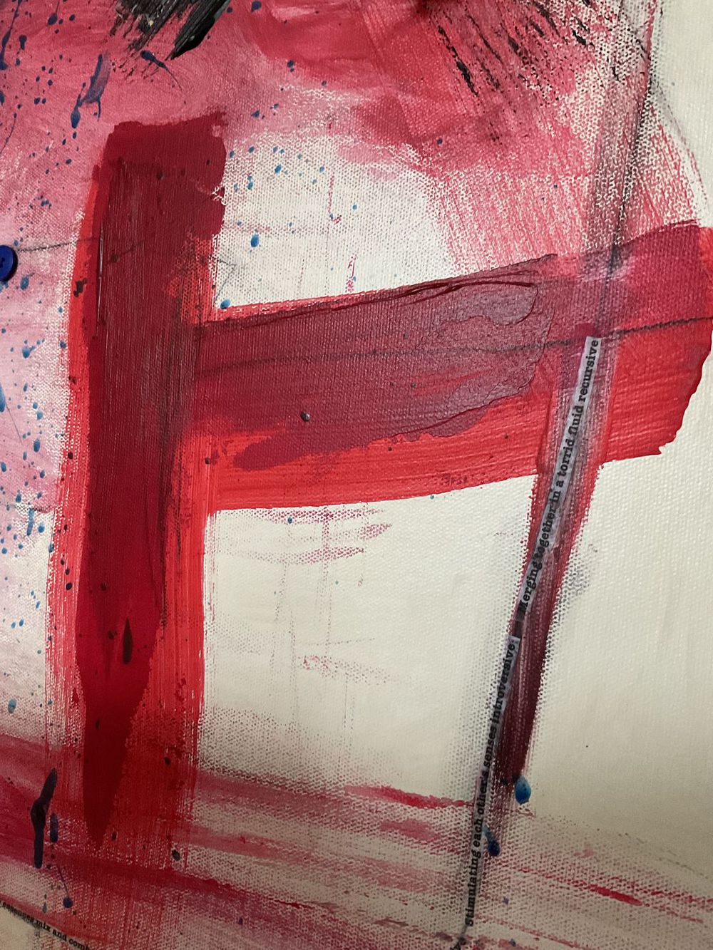 Original Canvas Art Abstract Mixed Media Painting. Entitled: Imagine Together Travelling Through Time by Maite Baron. Image description: product example