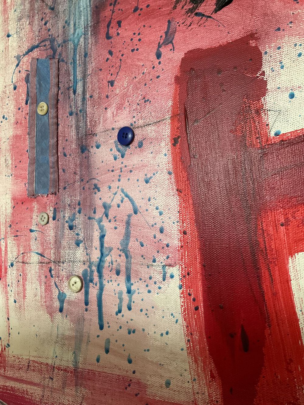 Original Canvas Art Abstract Mixed Media Painting. Entitled: Imagine Together Travelling Through Time by Maite Baron. Image description: product example