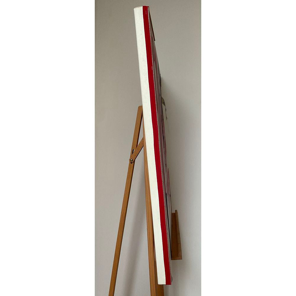 Original Canvas Art Abstract Mixed Media Painting. Entitled: Imagine Together Travelling Through Time by Maite Baron. Image description: product example