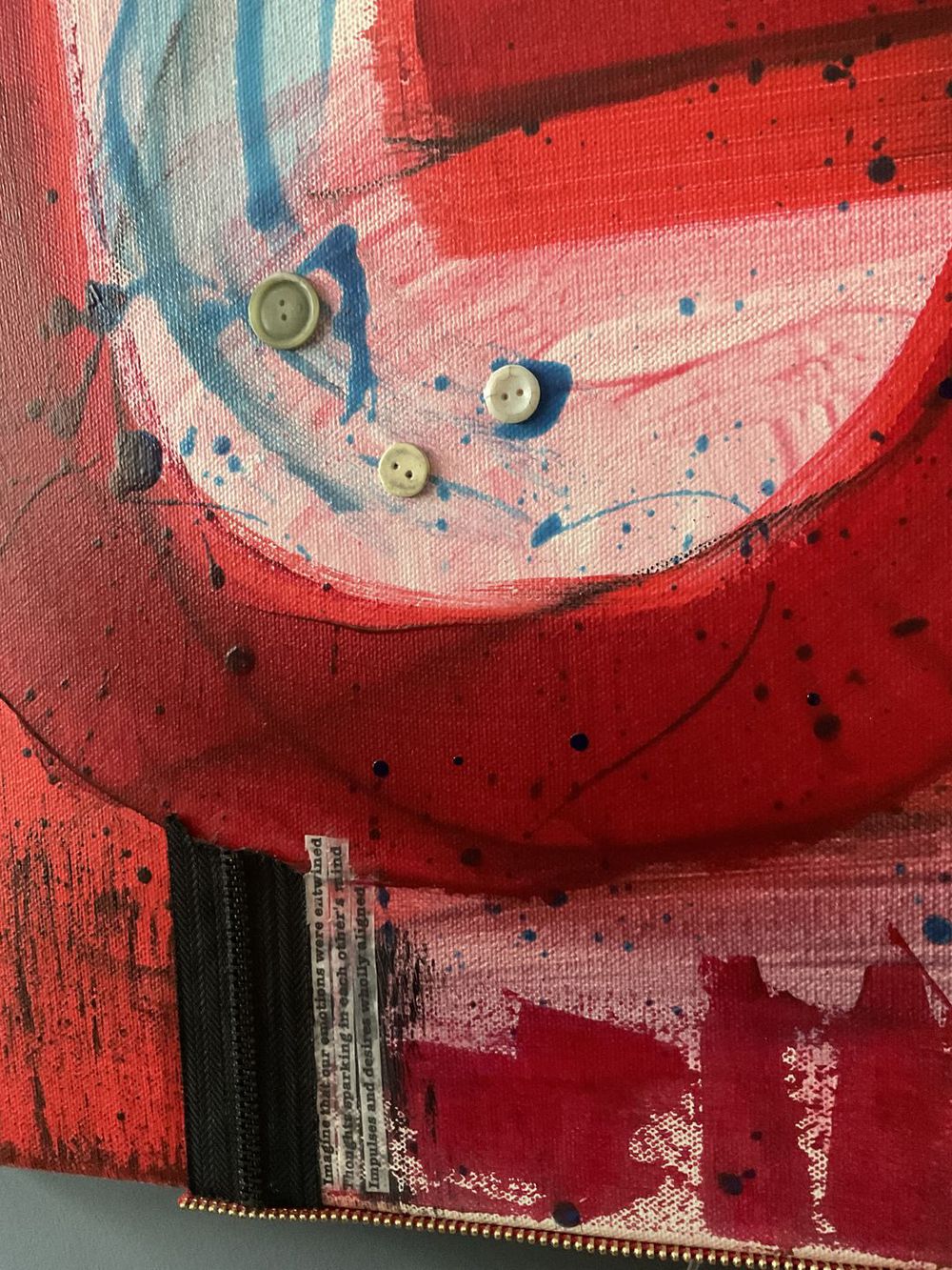 Original Canvas Art Abstract Mixed Media Painting. Entitled: A Lovers Dimension by Maite Baron. Image description: product example