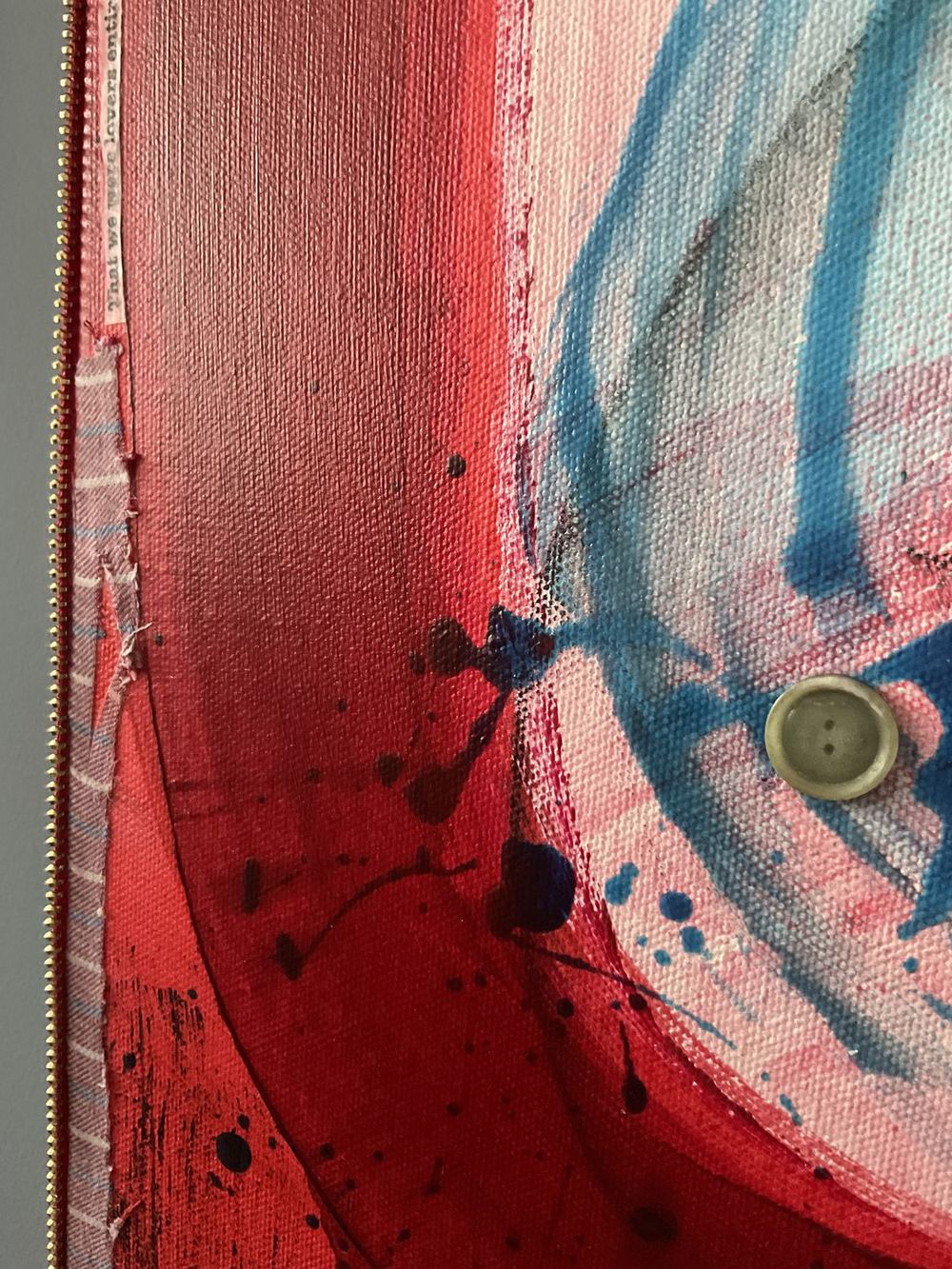 Original Canvas Art Abstract Mixed Media Painting. Entitled: A Lovers Dimension by Maite Baron. Image description: product example